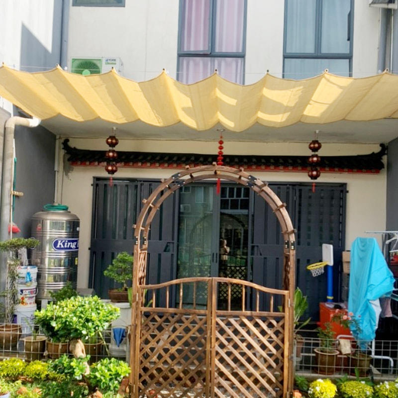 Sonnenschutzmarkise aus hochdichtem Polyethylen für den Balkongarten im Freien